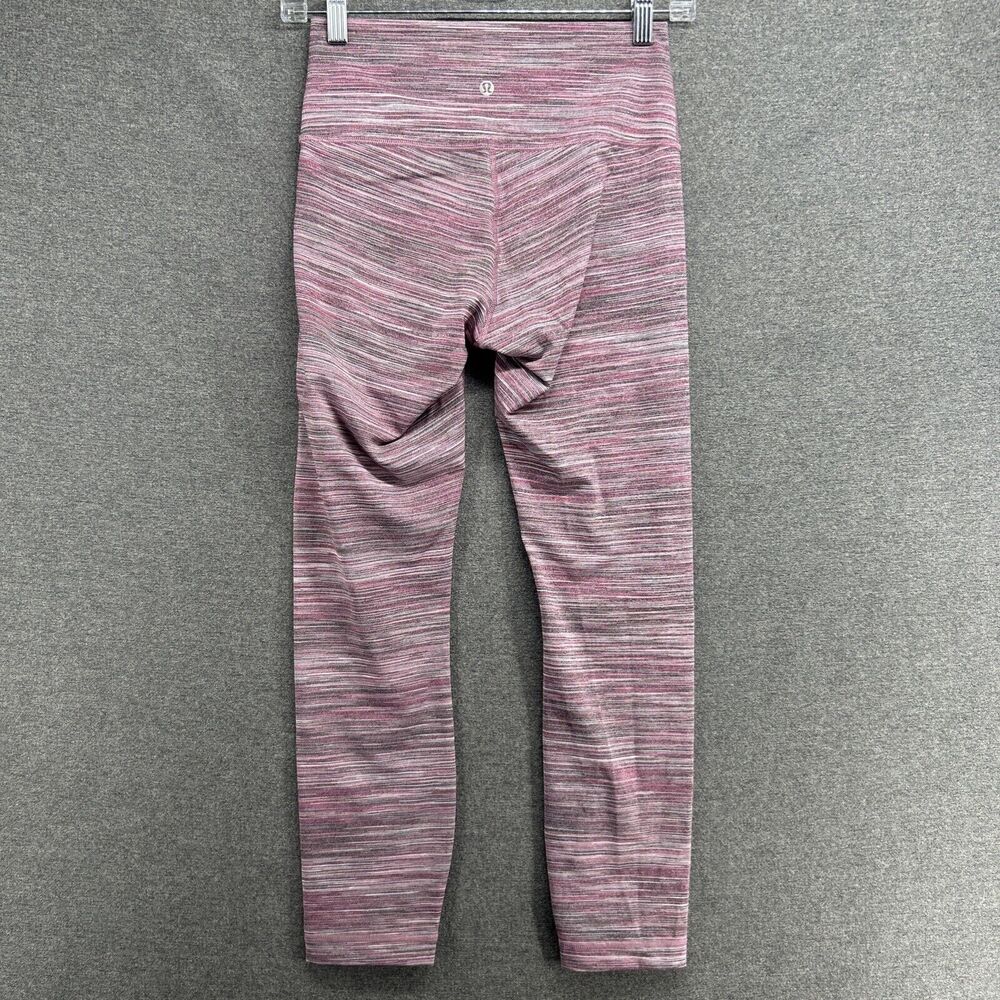 Lululemon Leggings Womens Size 6 Pink Multicolor Glitch Print High Rise Crop